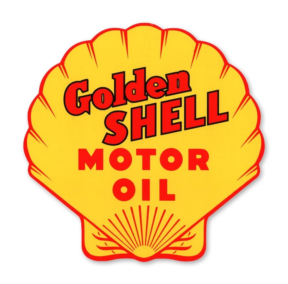 Golden Shell Motor Oil Gasoline Gas Station Sticker Decal Hot Rod Automotive Car - Image 1 of 1