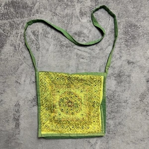 Green Embroidered Beaded Shoulder Bag Purse Boho Style - Picture 1 of 8