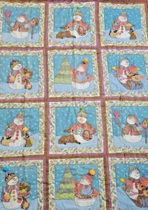 PEKING HANDICRAFT Limited Edition 2653 / 3000 Snowman Quilted Throw Blanket 68" - Picture 1 of 12