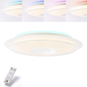 LED Deckenleuchte Weiß rund Ø57cm 32W 3400lm CCT RGB Backlight dim Fernbedienung - Bild 1 von 18