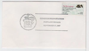 TurtlesTradingPost- Portland, ME 1987 - Constitution Station Pictorial Cancel - Picture 1 of 1