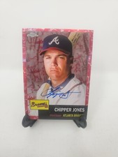2022 Topps Chrome Platinum Chipper Jones Red Toile AUTOGRAPH #CPA-CJ 3/5 BRAVES