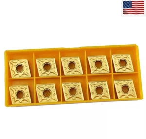 10 Stück CNMG120408-MA CNMG432 Hartmetalleinsatz Drehmaschine Drechselblatt Werkzeug für Stahl - Bild 1 von 7
