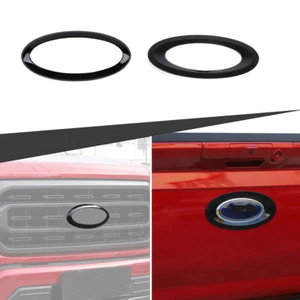 Front/Rear Logo Emblem Badge Cover Trim Ring For Ford F150 21+ Black Accessories - Picture 1 of 10
