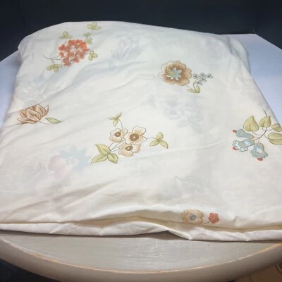 Vintage 70s Lady Pepperell Yellow Floral W/ Blue Brown Green TWIN Sheet Fitted - Image 1 of 4