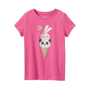 Cat & Jack Girls Pink Bunny Ice Cream Cone Short Sleeve Graphic T-Shirt Size 2XL - Picture 1 of 3