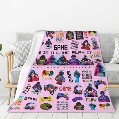 Gaming Throw Blanket, Soft and Cozy Gaming Blankets for Girls, for Women and ... - Image 1 of 4