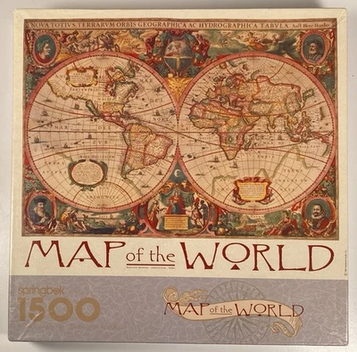 MAP OF THE WORLD Springbok Puzzle 1500 pieces PZL9021 COMPLETE 1992 - Image 1 of 4