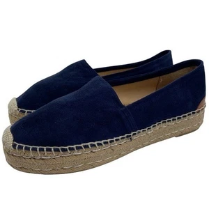 Patricia Green Womens Shoes Abigail Slip On Espadrille Sz 7 Blue Suede Leather - Picture 1 of 12