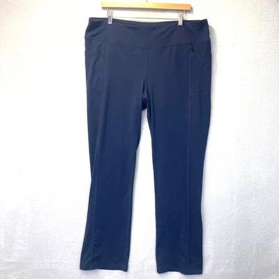Skechers Pull On Straight Leg Pants Womens 2XL Blue Stretch Pockets W03PT20B — 第 1/4 张图片