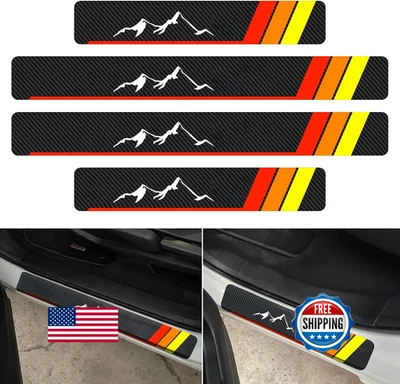 DAOPERS 4 件装碳纤维汽车门窗板保护垫 - 前/后装饰 — 第 1/4 张图片