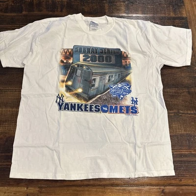 Camiseta Yankes Mets Subway Series 2000 Y2K Blanca Talla XL Foto 1 de 4