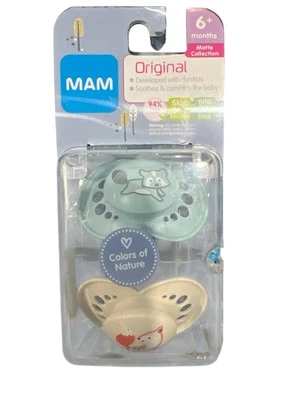 Mam Original Mate 6+ Meses Chupete Colores de la Naturaleza Pack De 2 CAJA SELLADA NUEVA Foto 1 de 3