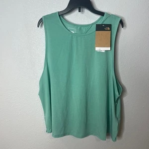 New The North Face Flash Dry Tank Top Green Cutout Back Sleeveless Sz 1X - Picture 1 of 6