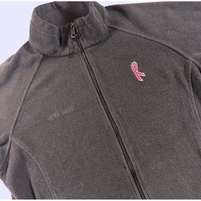 Женская флисовая куртка Columbia осведомленность о раке молочной железы XL черная на молнии - Изображение 1 из 4