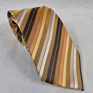 VERSE 9 Necktie Gold Striped Multicolor 100% Polyester Neck Tie - Picture 1 of 10