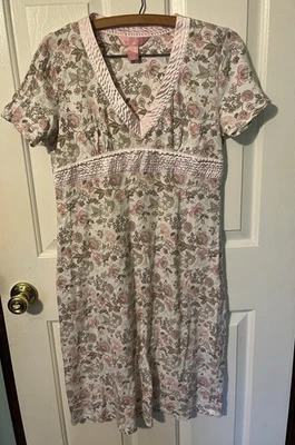 Vestido de Noche Nautica Ropa de Dormir PJ Talla M Mediano Cottage Core Floral Foto 1 de 4