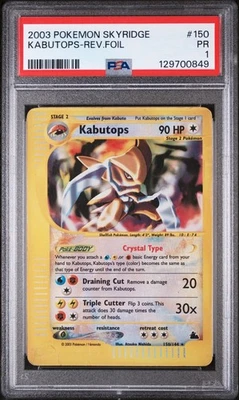 PSA 1 Kabutops 150/144 Skyridge 2003 Reverse Holo Crystal Pokémon Card TCG - Image 1 of 2