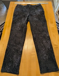 Goth Jeans Gloria Vanderbilt Amanda Black and Grey Size 12 Stretch - Picture 1 of 9