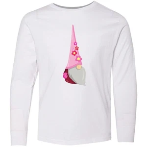 Inktastic Spring Gnome, Garden Gnome, Cute Gnome, Youth Long Sleeve T-Shirt Tale - Picture 1 of 4