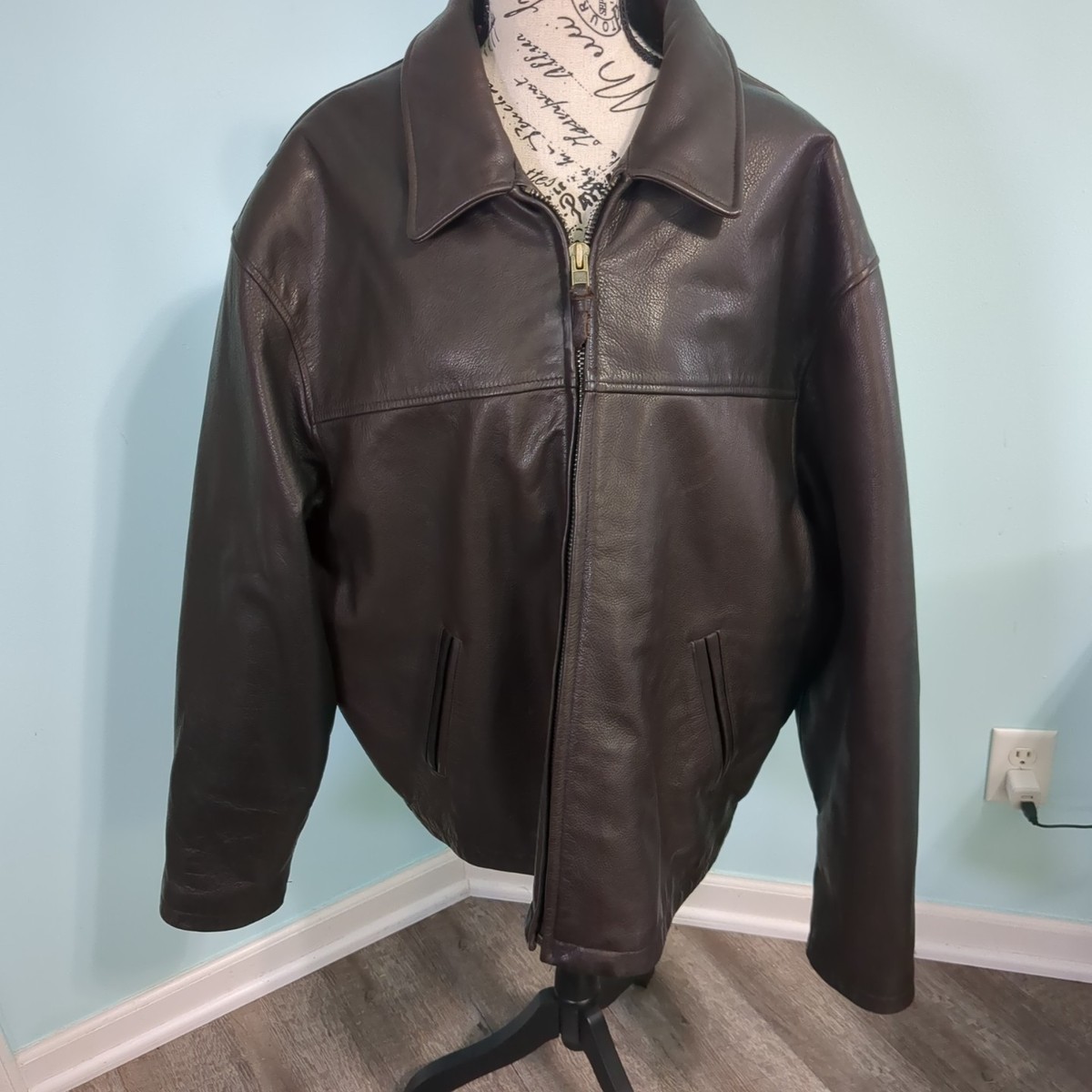 80-90s saks fifth avenue レザーボンバージャケット 黒 DELUXE LEATHER WEAR 80〜90s頃ヴィンテージレザージャケット