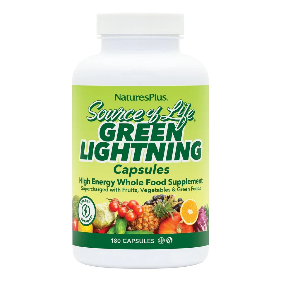 Source Of Life Green Lightning Herbal Supplement 180 Count Whole Food Energy Foto 1 de 4