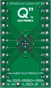 QFN24-4x4, HWQFN24-4x4, TQFN24-4x4, UFQFN24-4x4 0.50mm(0.02") to DIP 0.6" [CA] - Picture 1 of 2