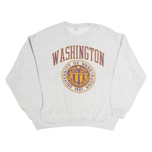 JERZEES Womens Grey Washington University Crew Neck XL Cotton Sweatshirt - Picture 1 of 6