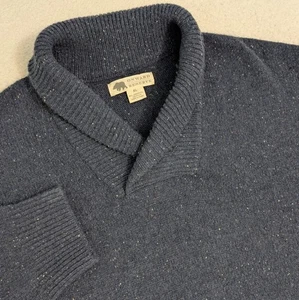 Onward Reserve Men's XL Pullover Sweater Shawl Knit Blue Lambswool Nylon Blend - Picture 1 of 8