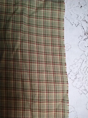 Tela casera a cuadros de guinga verde crema color crema rojo tostado BTHY 18" X 57" algodón Foto 1 de 4