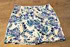 Women's St John's Bay Blue Teal Flower Skirt-Shorts Skort Sz 8 Stretch 30" Waist
