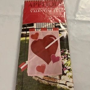 Applique San Valentino Cuore Giardino Finestra Cassetta Postale Bandiera Striscione 11,5”x18” Rosa Rosso - Foto 1 di 3