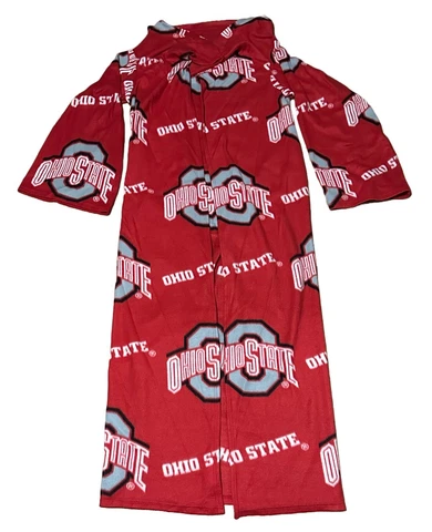 Ohio State Buckeyes Blanket Fleece Throw Robe Long Sleeve Snuggie One Size Cover