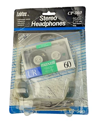 Labtec Headphones with Cassette Tape vintage  CP-560 -C - Image 1 of 4
