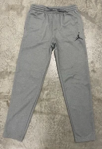 Nike Air Jordan Jumpman Logo Grey Therma-Fit Sweat Pants Boys Youth Large 12-13 - Picture 1 of 8