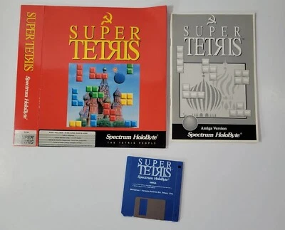 Super Tetris Amiga Vintage 1987 Spectrum Holobyte Box Sleeve Diskette Manual - Image 1 of 4