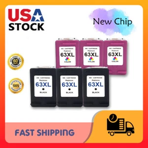 63 XL Ink Cartridge for HP OfficeJet 3830 4650 4655 5255 ENVY 4512 4516 4520 - Picture 1 of 16