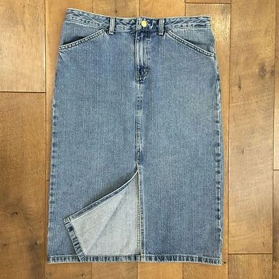 TOMMY HILFIGER Mujer Talla 8 Locker Loop Slim Pintor Falda Azul Denim 100% Algodón Foto 1 de 4
