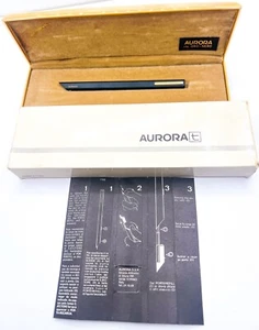 Mint Aurora Thesi Black & Gold Ballpoint Pen Marco Zanuso Design 1970s Box - Picture 1 of 5