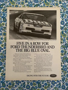 Vintage 1989 Ford Thunderbird Racing Print Ad Bud King Of Beers - Bild 1 von 7