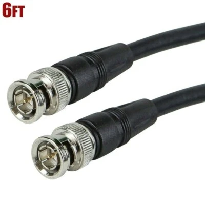 6FT BNC Male to Male RG59U 75 ohm Coax Coaxial Cable Cord CCTV Security Camera - Image 1 of 2