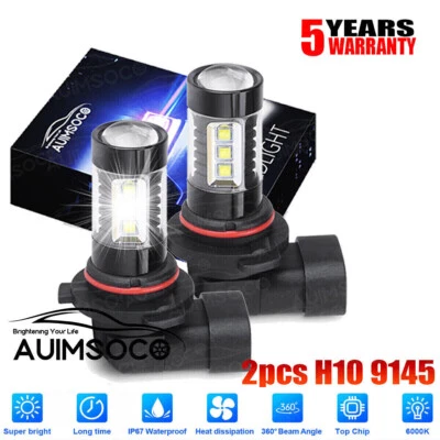 For GMC Sierra 1500 2500 Canyon Savana H10 9145 Fog Light 6500K White LED Bulbs - Image 1 of 4