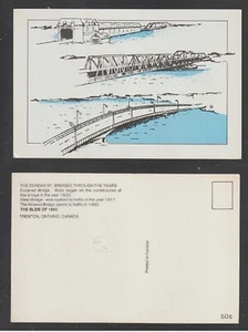 Trenton Ontario Postcard Dundas Street Bridges Thru the Ages Unused White Border - Imagen 1 de 3