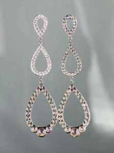 💖🌟NWT Stefanie Somers Swarovski Chandelier Earrings in Crystal AB 29994🌟💖 - Picture 1 of 2