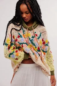 Free People Wild Meadow Pullover - Cypress Cream Combo X-SMALL - RRP £268 - Picture 1 of 4