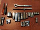 A LOT OF SNAP ON TOOLS SWIVEL- SOCKETS-DRIVE RATCHT F710D-EXTENSIONS ETC VINTAGE