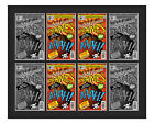 Black Comic Book Frame w/ Black Mat To Display 8 Silver Age Comics Horizontally