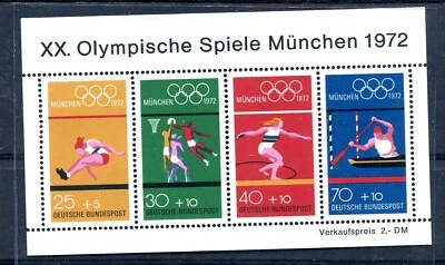 ALEMANIA (S058) 1972 souv. hoja JUEGOS OLÍMPICOS MINICH - mnh Foto 1 de 2