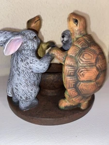 PENCO Ceramic Circle of the World Tortoise Hare Votive Candle Holder Vintage - Picture 1 of 12