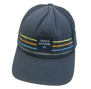 TRAVIS MATHEW Mens Blue Trucker Cap Golf Hat (Adult Snapback) Mesh Back Baseball - Picture 1 of 4